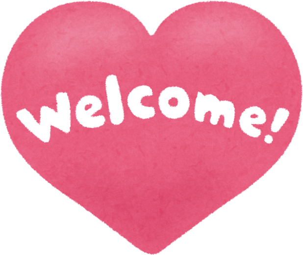 Pink Heart-Shaped Welcome Illustration